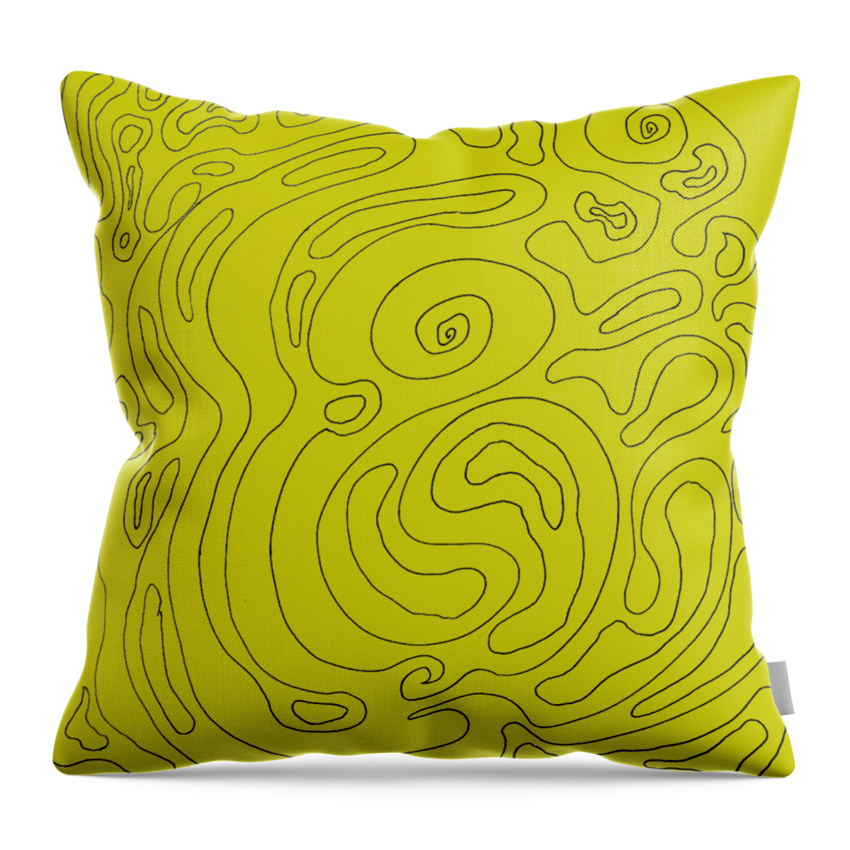 Abstract Throw Pillow featuring the drawing Puzzled Pieces by Fei A