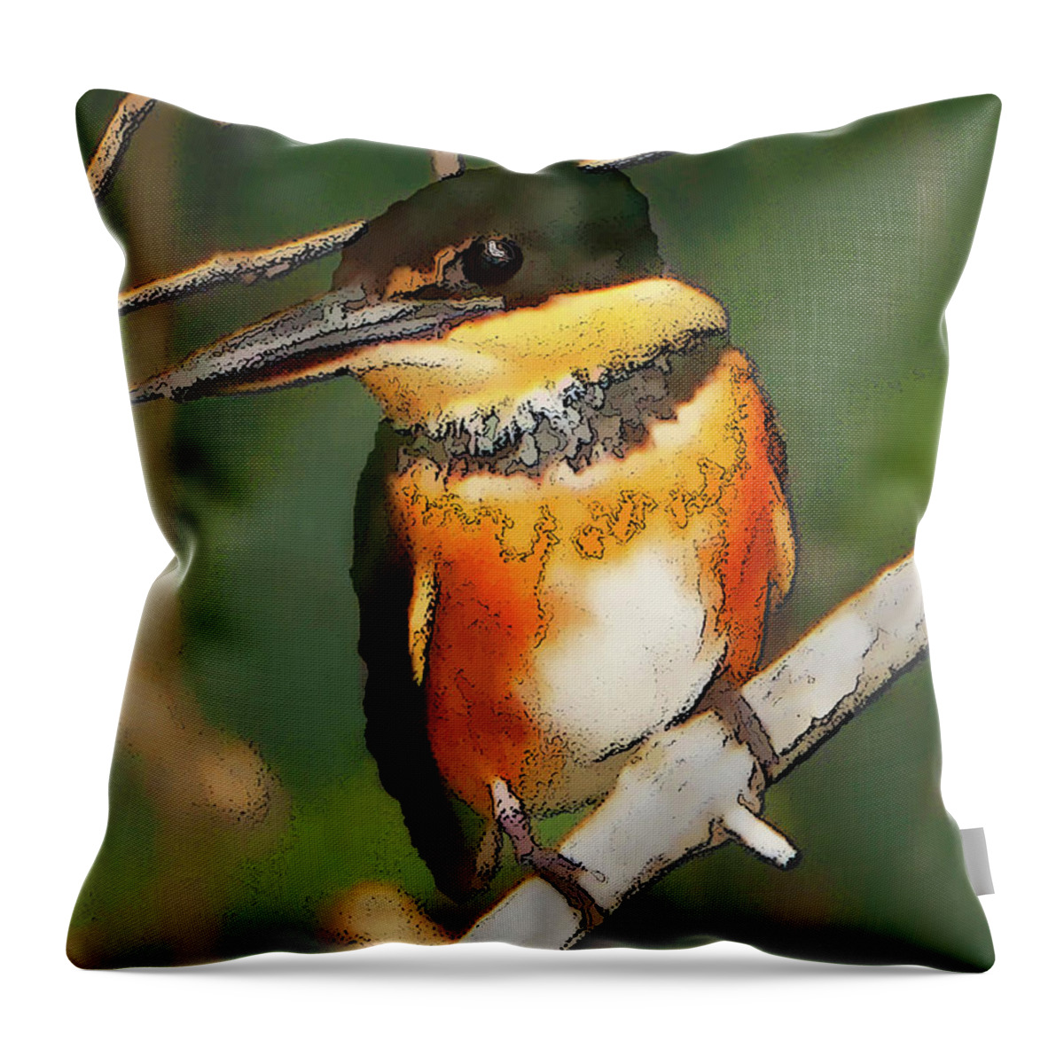 Pygmy Kingfisher Throw Pillow featuring the photograph Pygmy Kingfisher Costa Rica by Jessica Levant