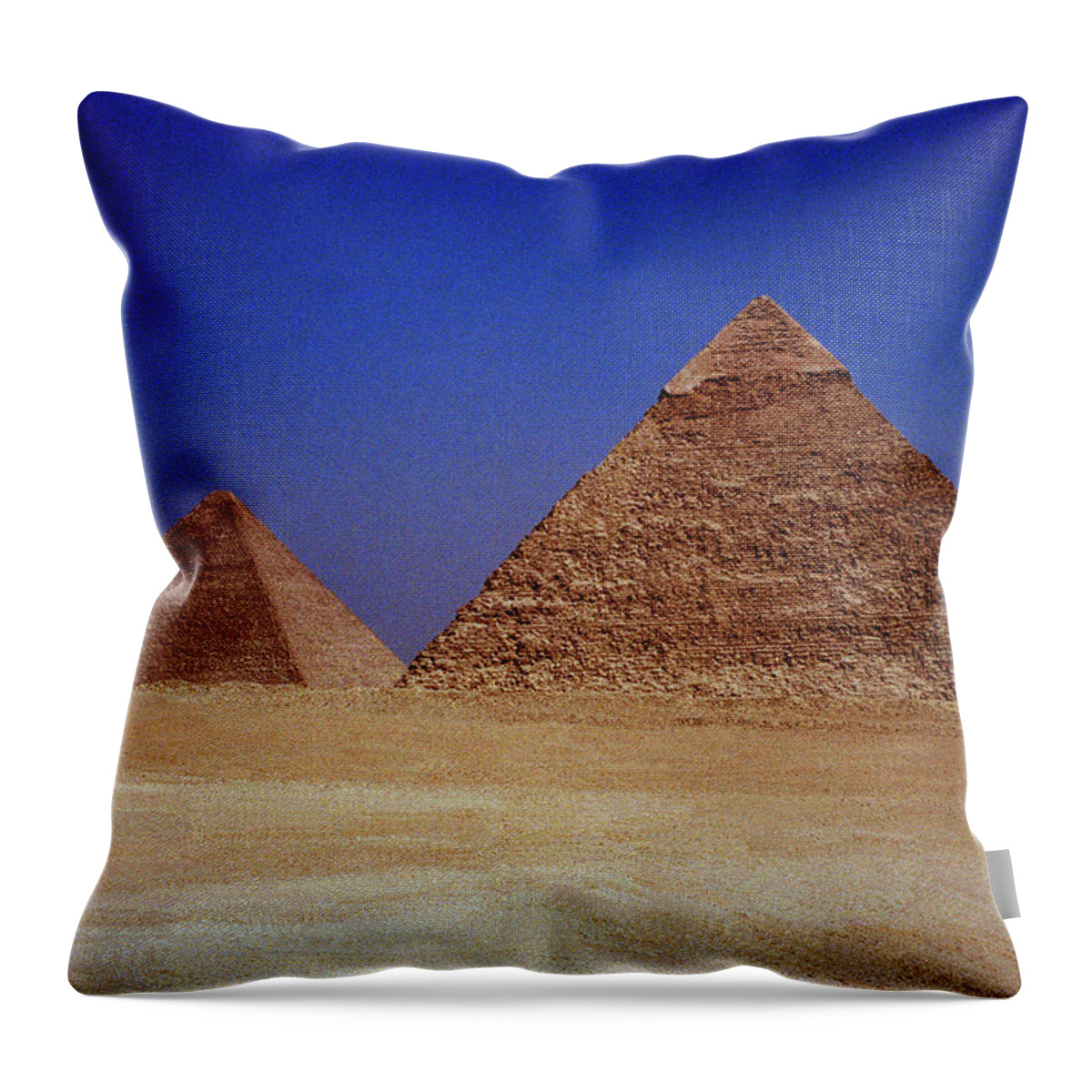 Great Pyramid Throw Pillow featuring the photograph Pyramid of Khafre and The Great Pyramid Cheops by Shaun Higson