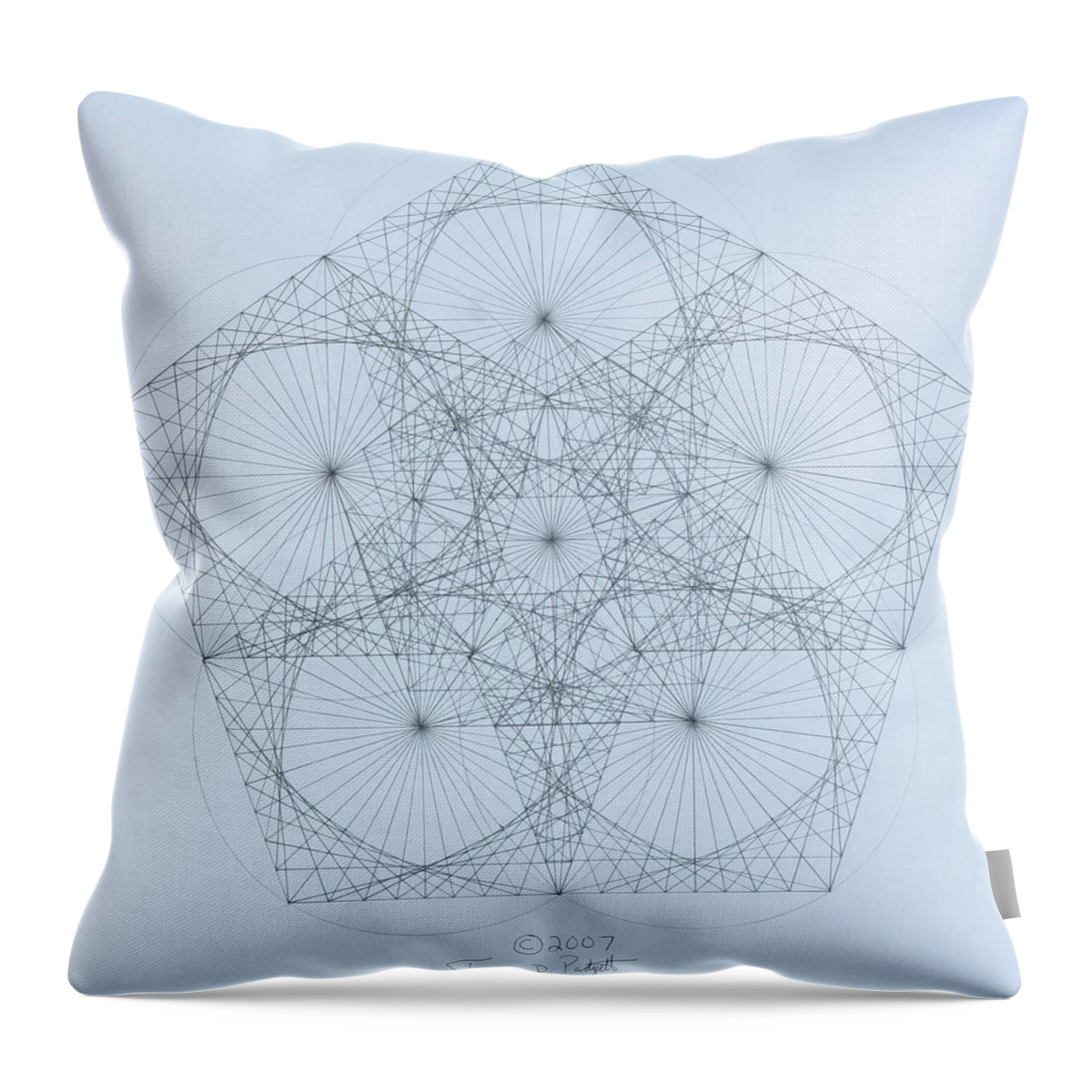 Star Throw Pillow featuring the drawing Quantum Star high res. by Jason Padgett