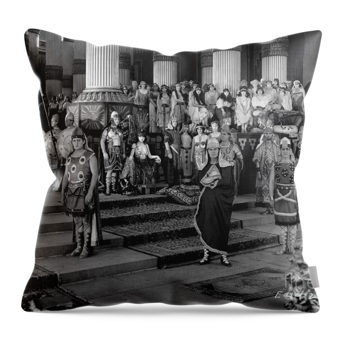 Betty Blythe Throw Pillow featuring the photograph Queen of Sheba 1921 Betty Blythe by Sad Hill - Bizarre Los Angeles Archive