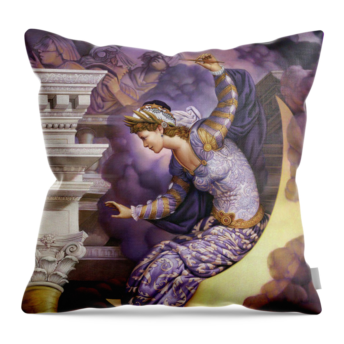 Queen Of The Night Throw Pillow featuring the painting Queen of the Night by Kurt Wenner