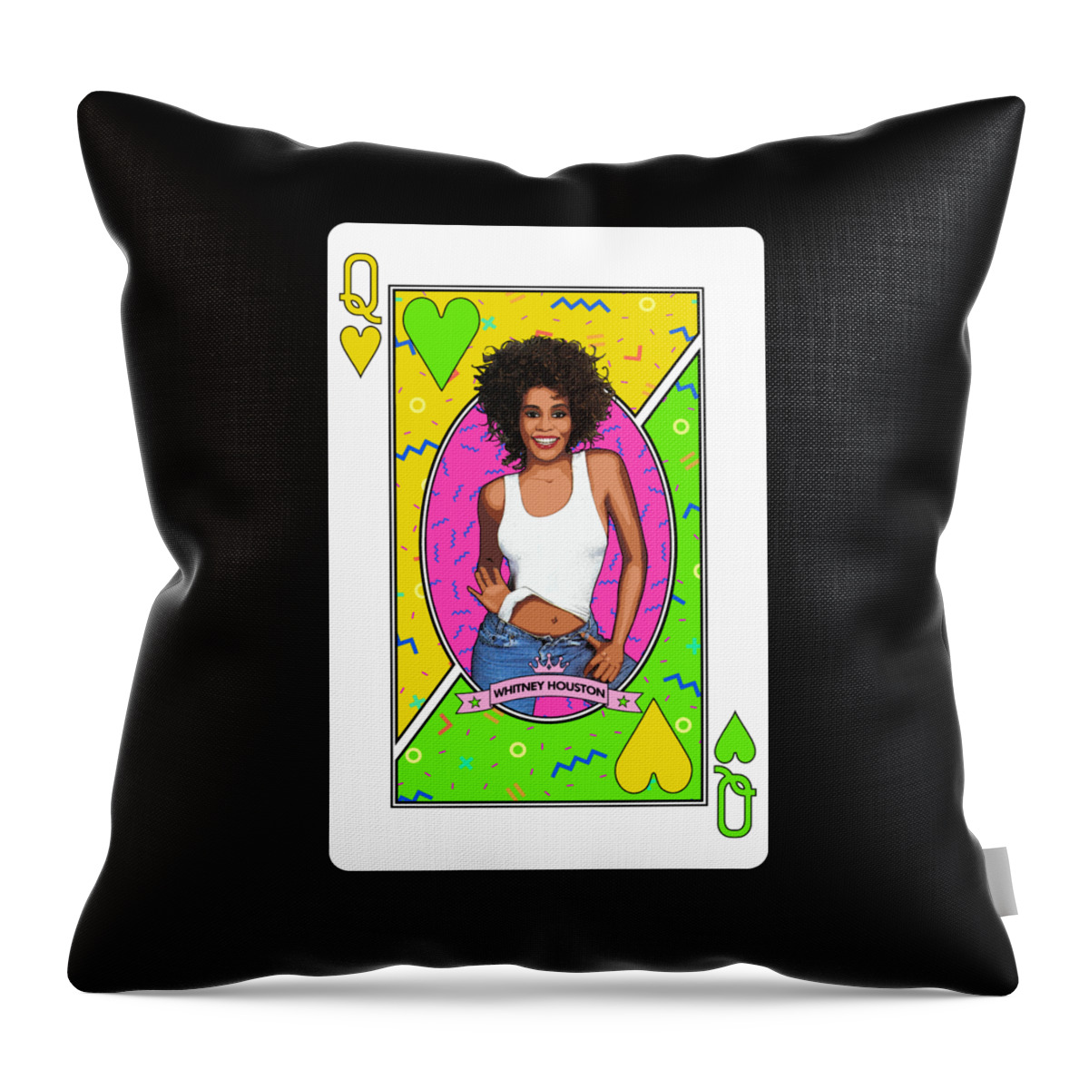 Whitney Houston Throw Pillow featuring the digital art Queen Whitney Houston by Bo Kev