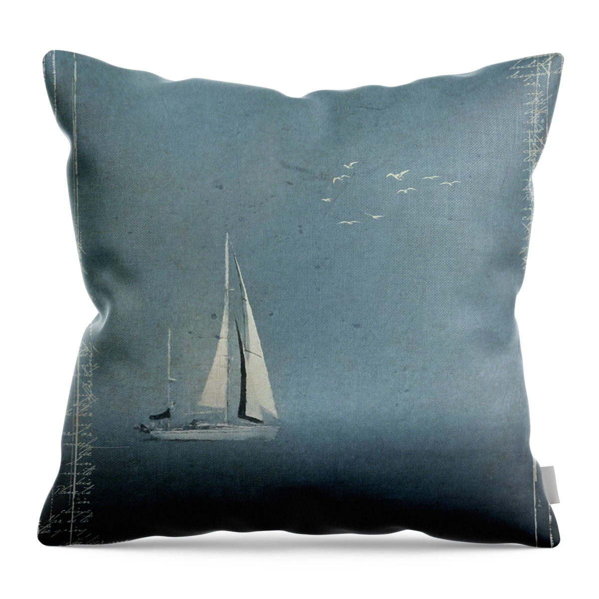 Blue Throw Pillow featuring the digital art Quietude by Linda Lee Hall