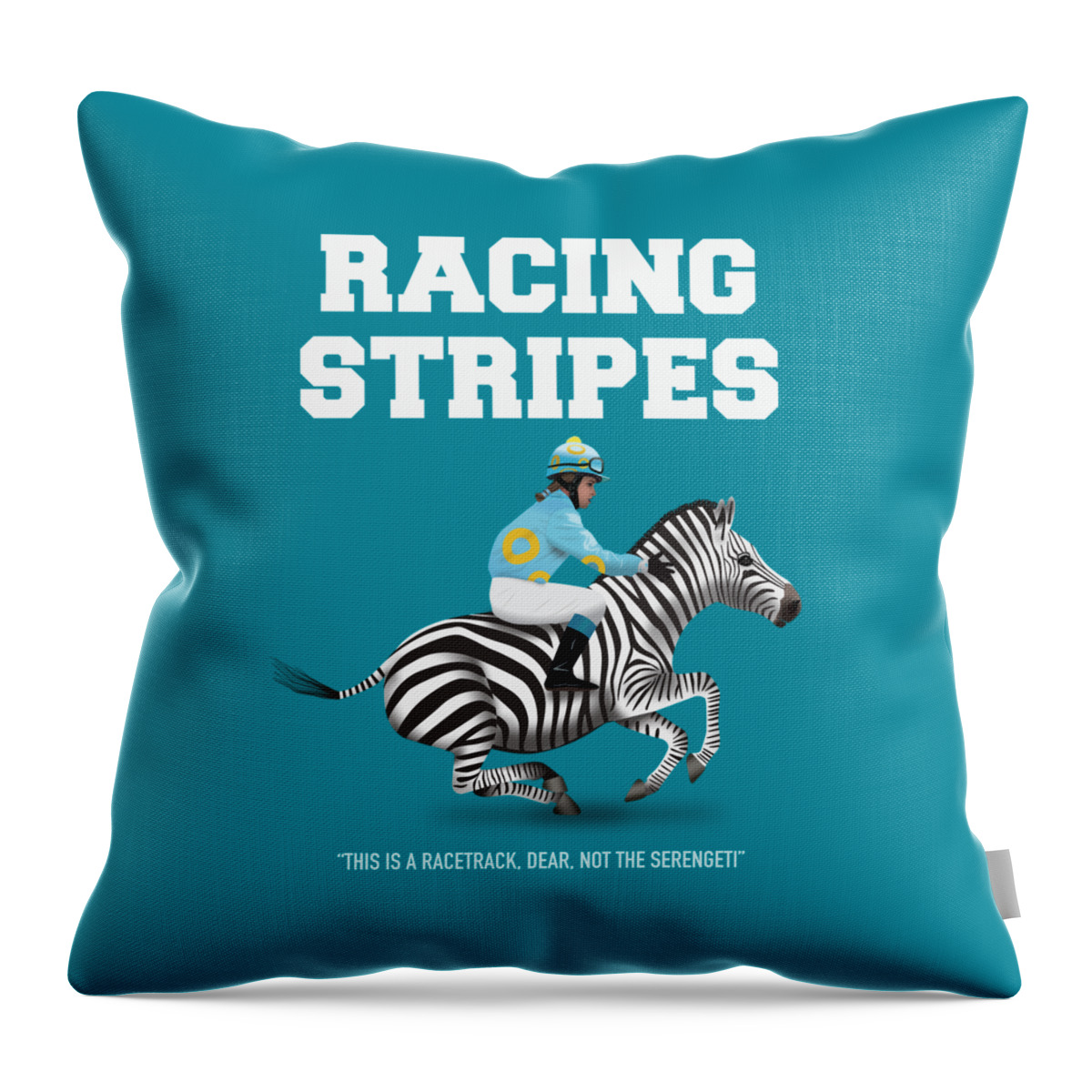 Movie Poster Throw Pillow featuring the digital art Racing Stripes - Alternative Movie Poster by Movie Poster Boy