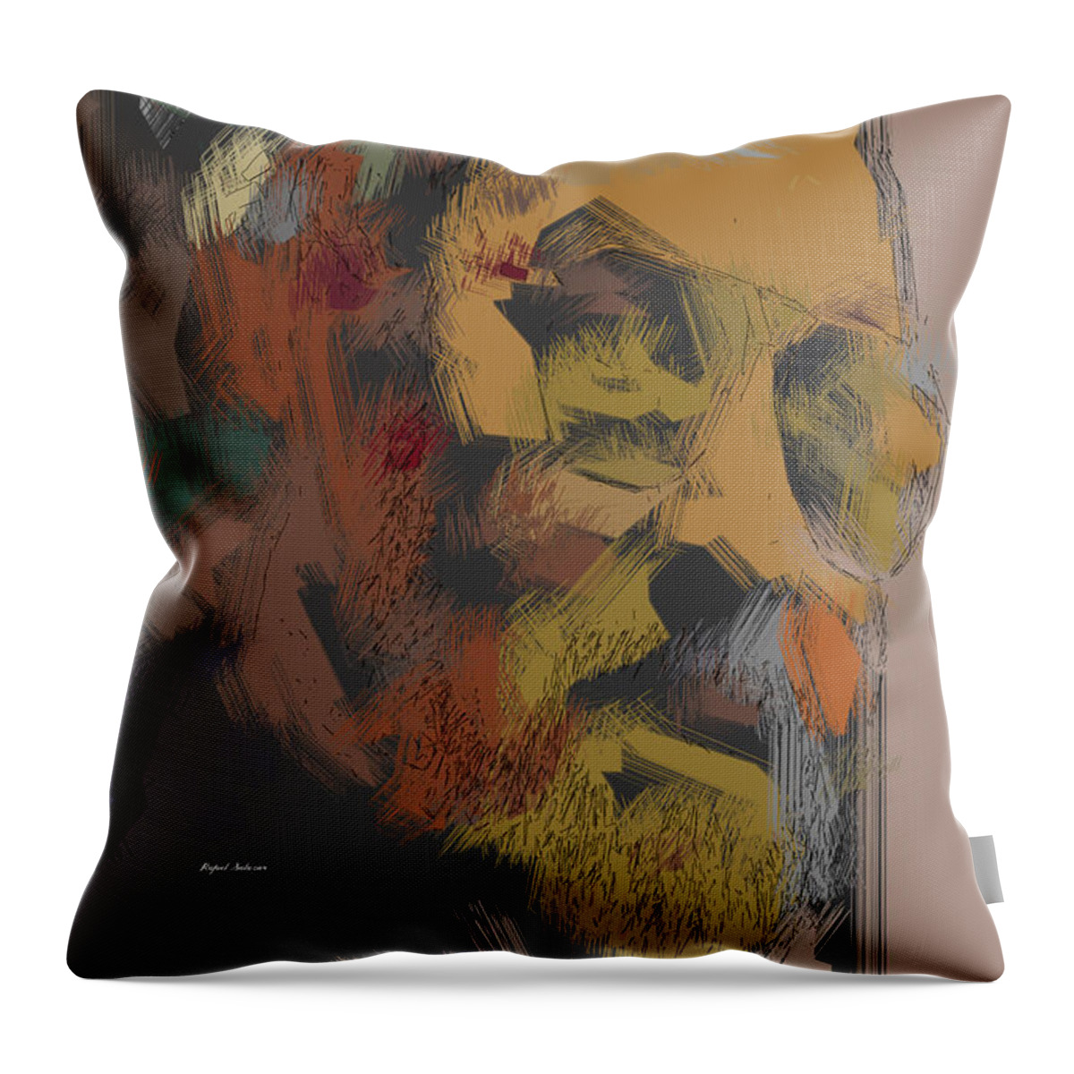 Portraits Throw Pillow featuring the painting Rafael Salazar - Self Portrait in Color by Rafael Salazar