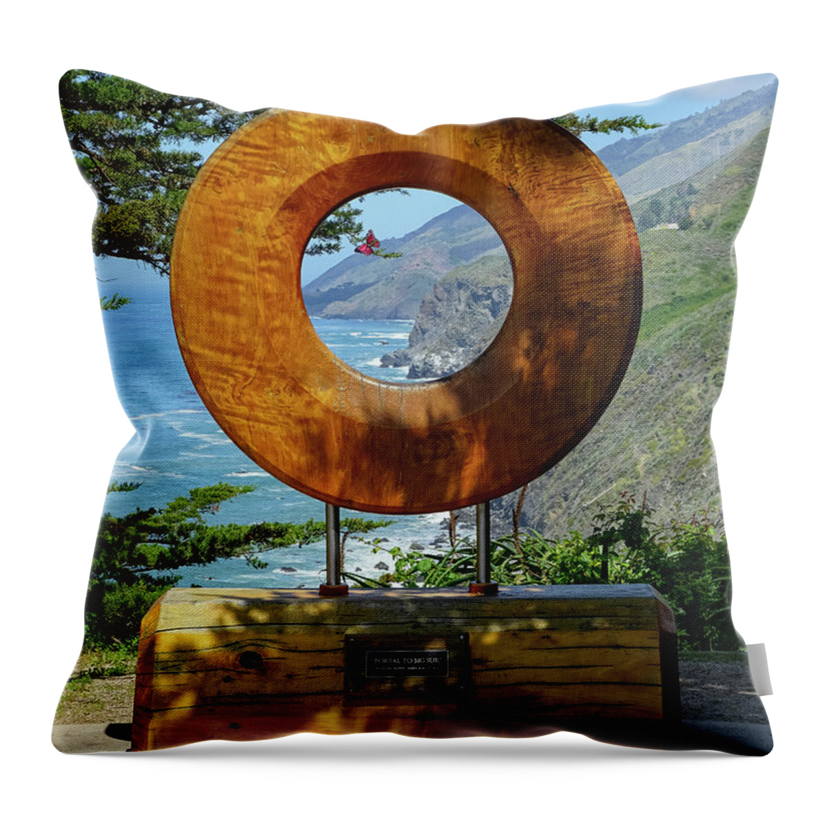 Ragged Point Throw Pillow featuring the photograph Portal to Big Sur #1 by Brett Harvey