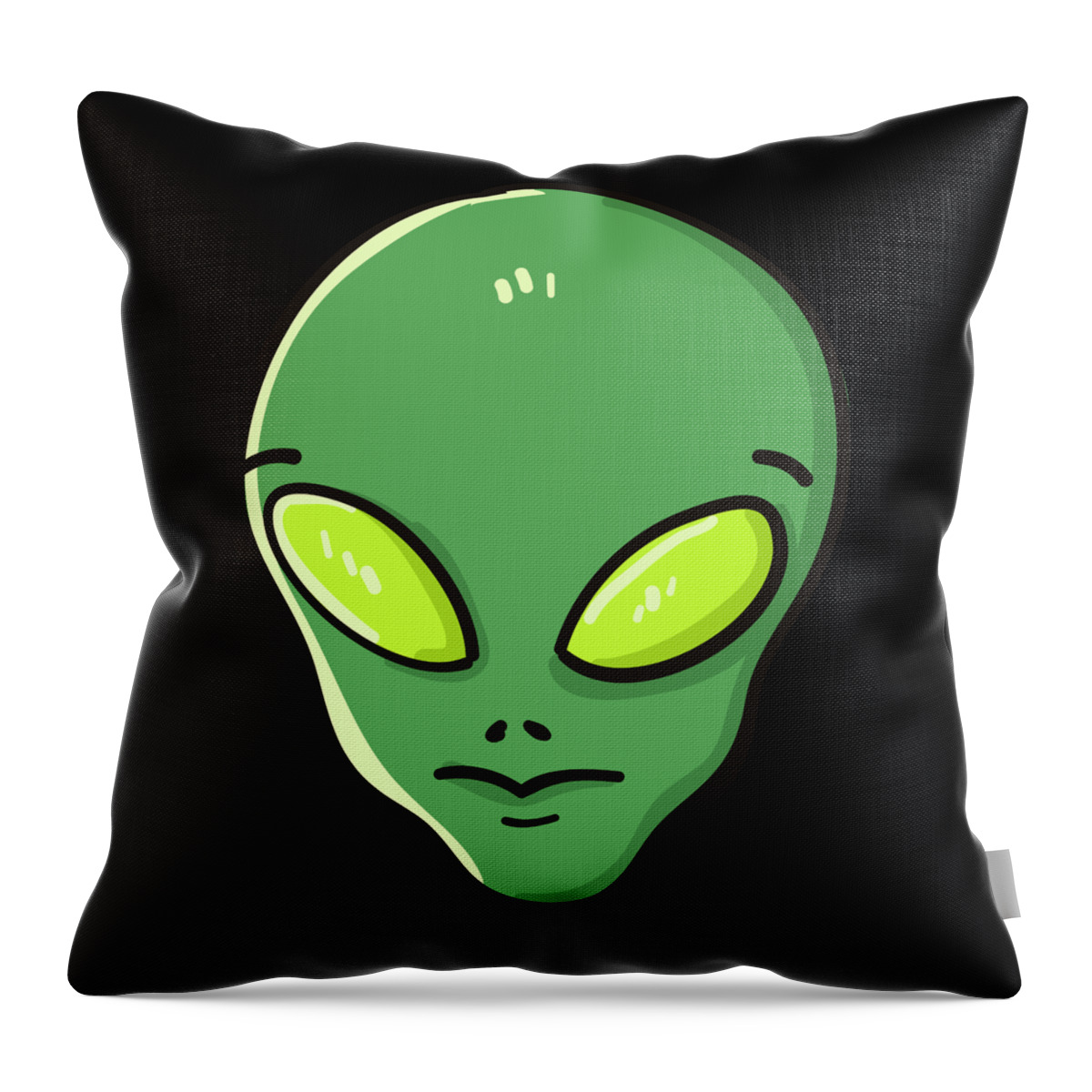 Aliens Throw Pillow featuring the digital art Raid Area 51 Alien Head by Flippin Sweet Gear