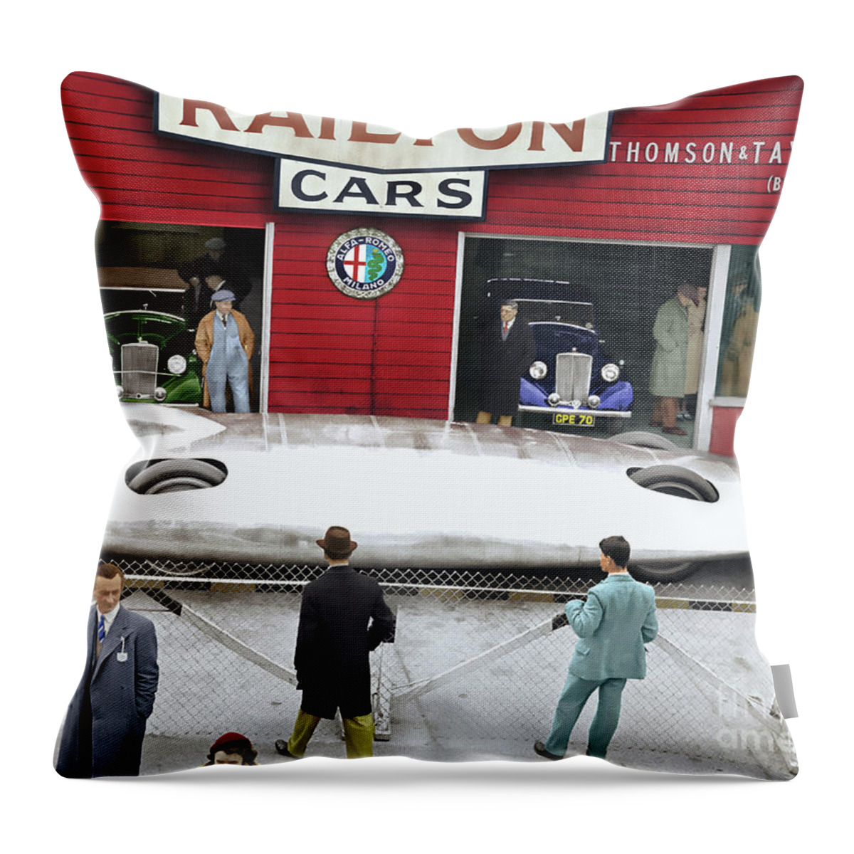 Auto Throw Pillow featuring the photograph Railton Cars by Franchi Torres