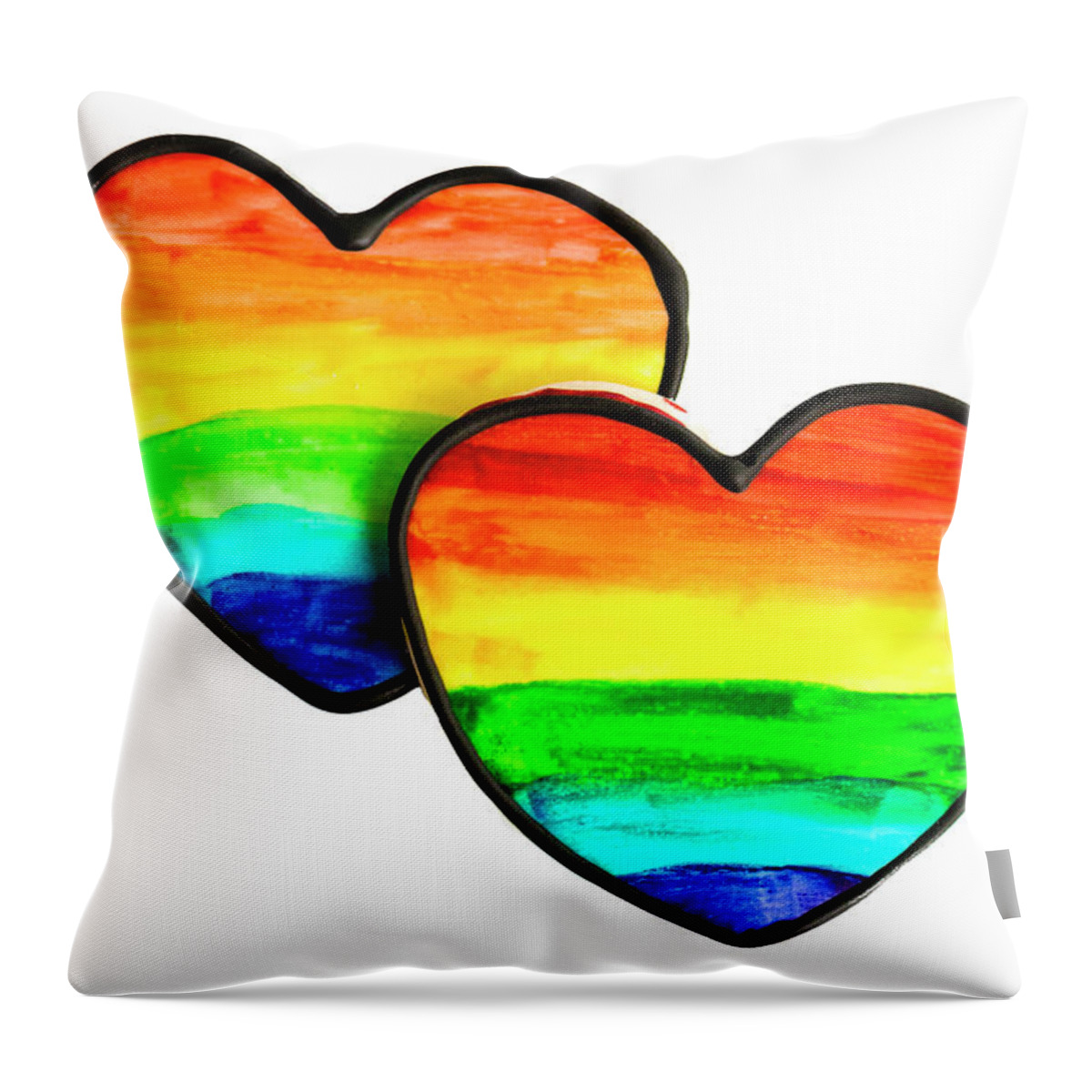 Rainbow Love Throw Pillow featuring the photograph Rainbow Love by Patty Colabuono