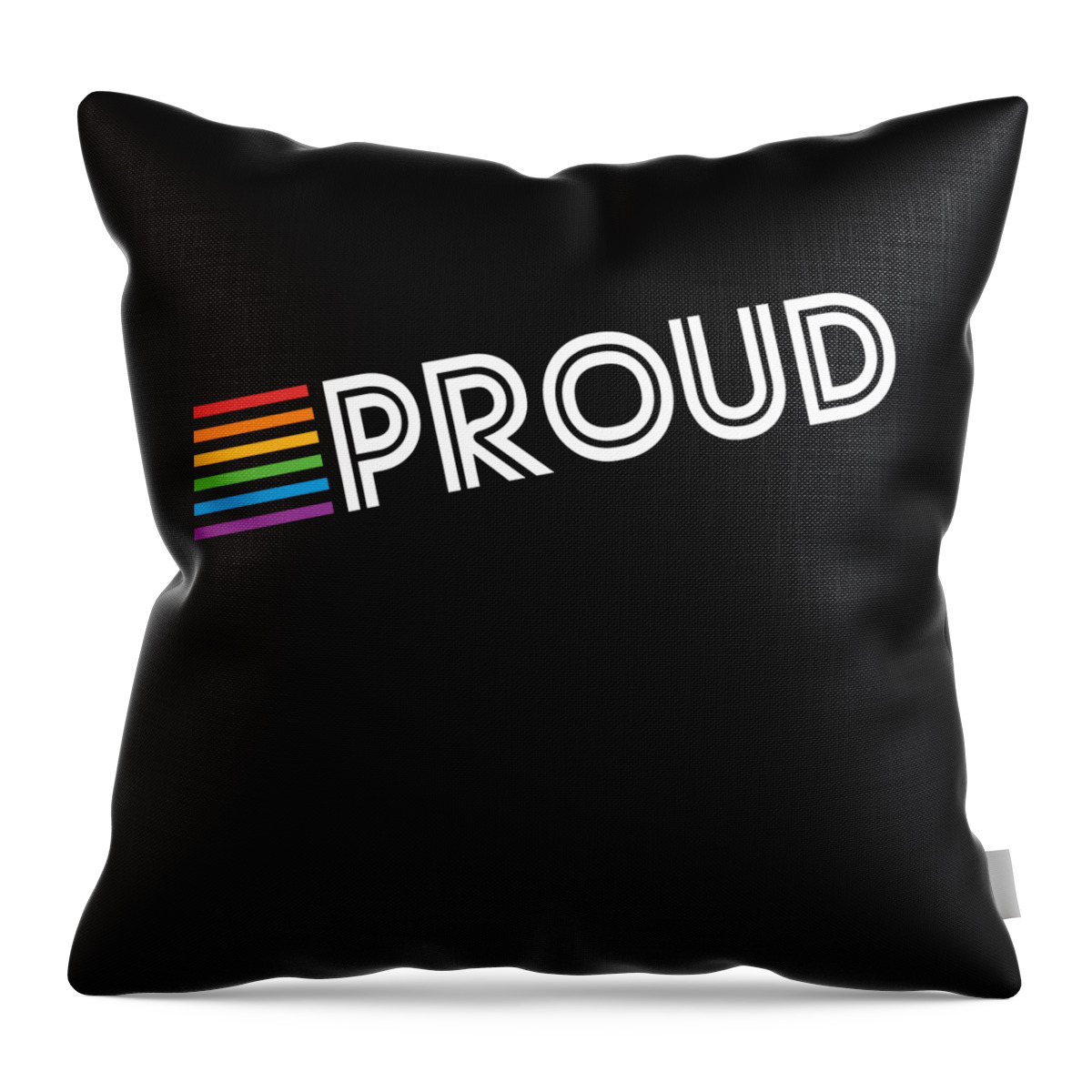Funny Throw Pillow featuring the digital art Rainbow Proud LGBTQ Gay Pride by Flippin Sweet Gear