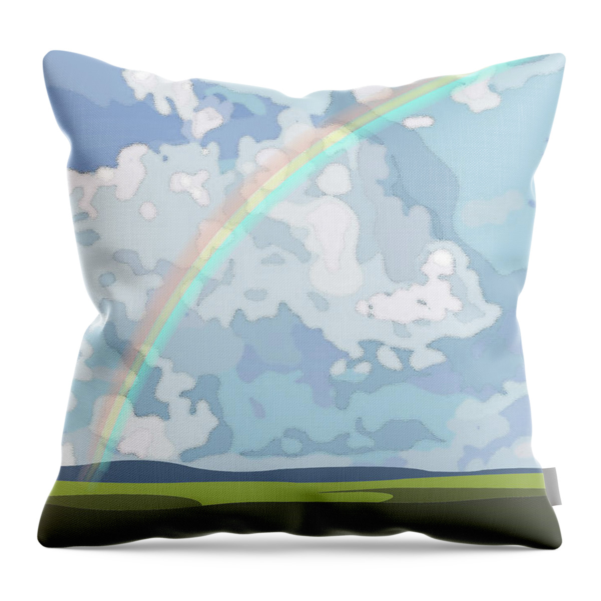 Rainbow Throw Pillow featuring the painting Rainbow by Susan Spangler