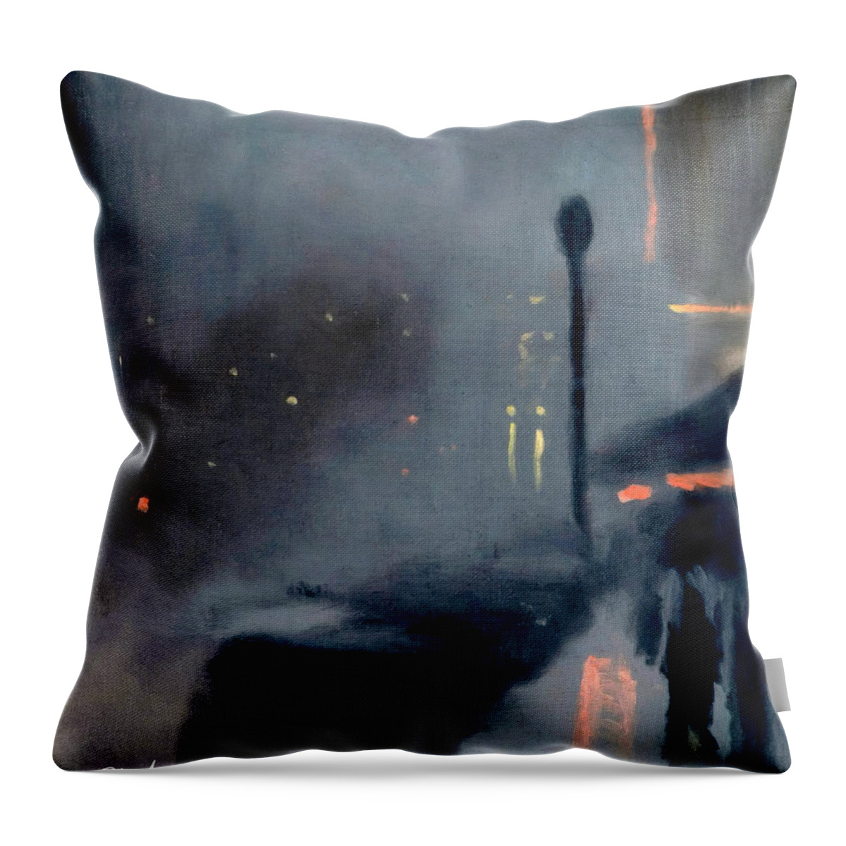 Moody Landscape Throw Pillow featuring the digital art Rainy Night Out by Chris Armytage