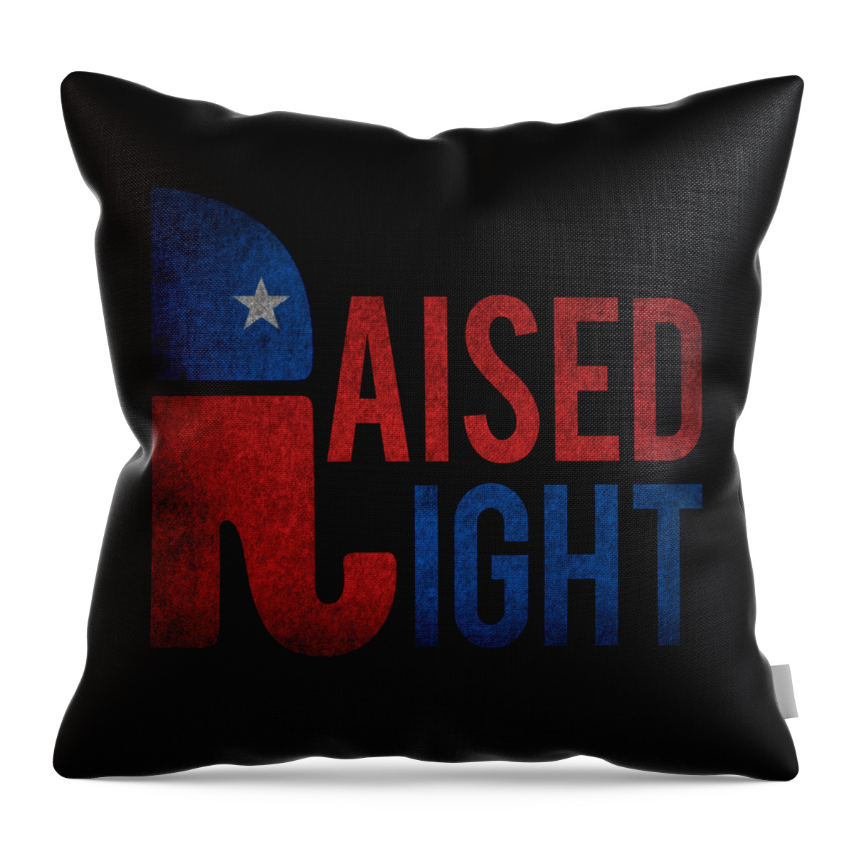 Cool Throw Pillow featuring the digital art Raised Right Retro Republican by Flippin Sweet Gear