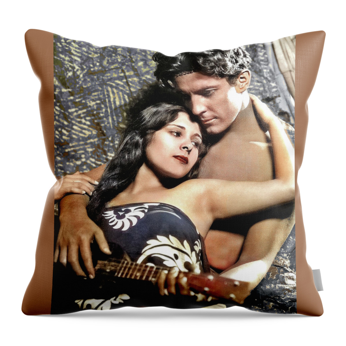Ramon Throw Pillow featuring the photograph Ramon Novarro and Dorothy Janis - by Movie World Posters