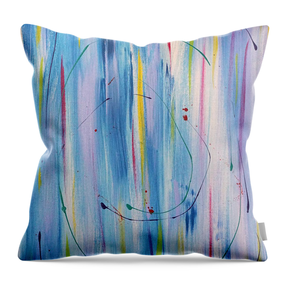 Rain Dance Throw Pillow featuring the painting Ran Dance by Brent Knippel