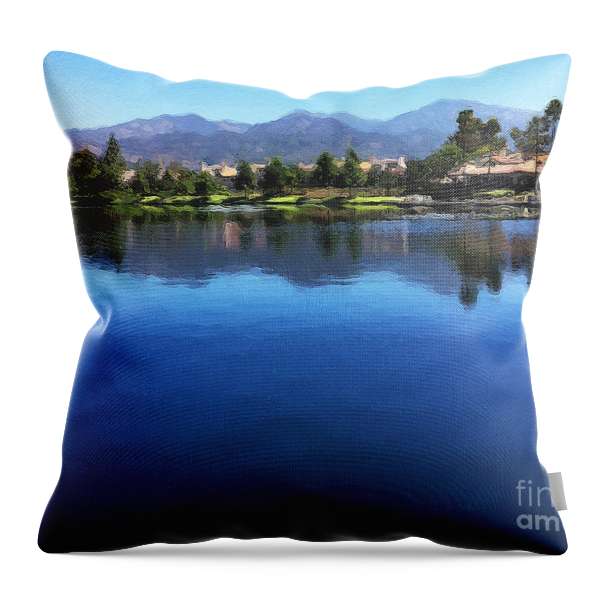Orange County Throw Pillow featuring the photograph Rancho Santa Margarita Lake by Brian Watt