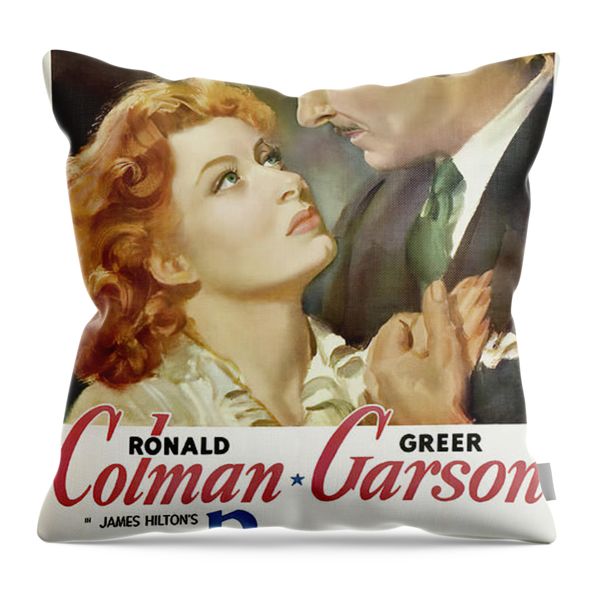 Seguso Throw Pillow featuring the mixed media ''Random Harvest'', 1952 - art by Armando Seguso by Movie World Posters