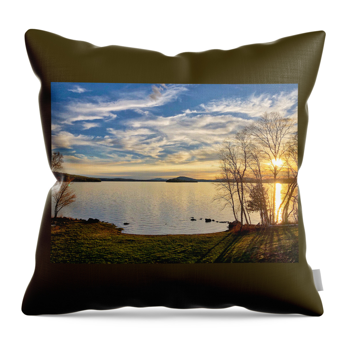Rangeley Throw Pillow featuring the photograph Rangeley May Sunset by Russel Considine