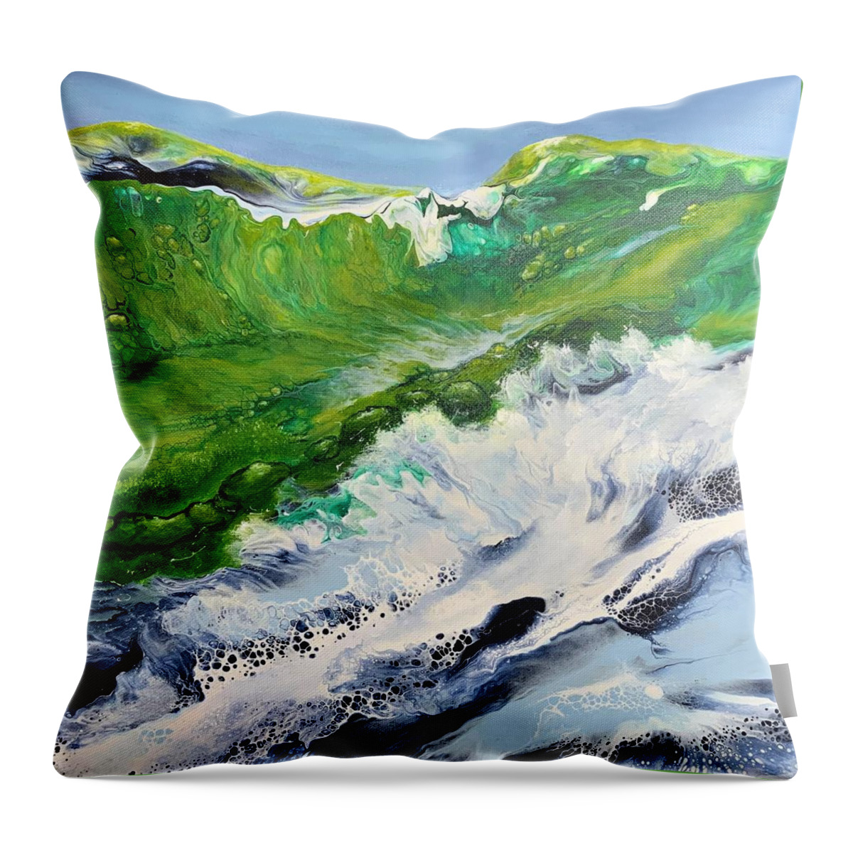 Acrylic Throw Pillow featuring the painting Rapids by Soraya Silvestri