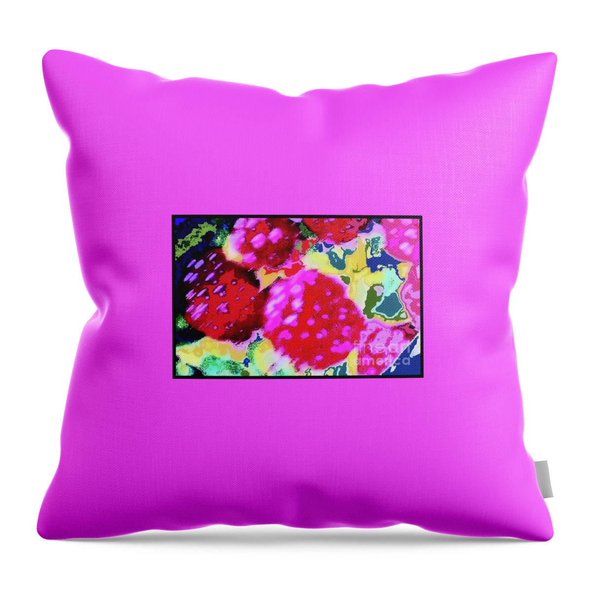  Throw Pillow featuring the photograph Raspberries by Shirley Moravec