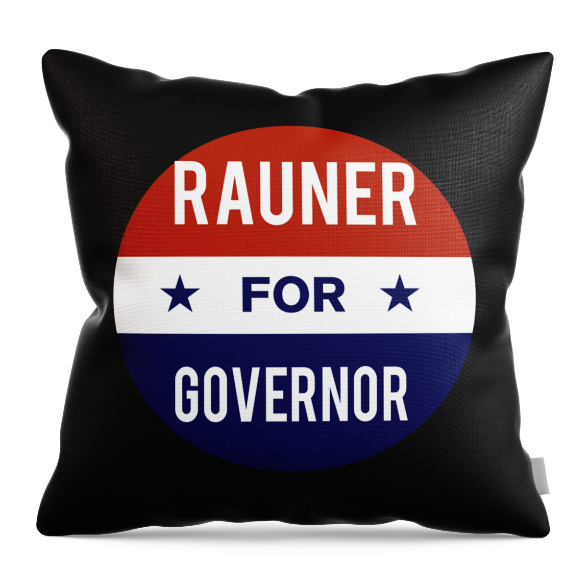 Election Throw Pillow featuring the digital art Rauner For Governor by Flippin Sweet Gear