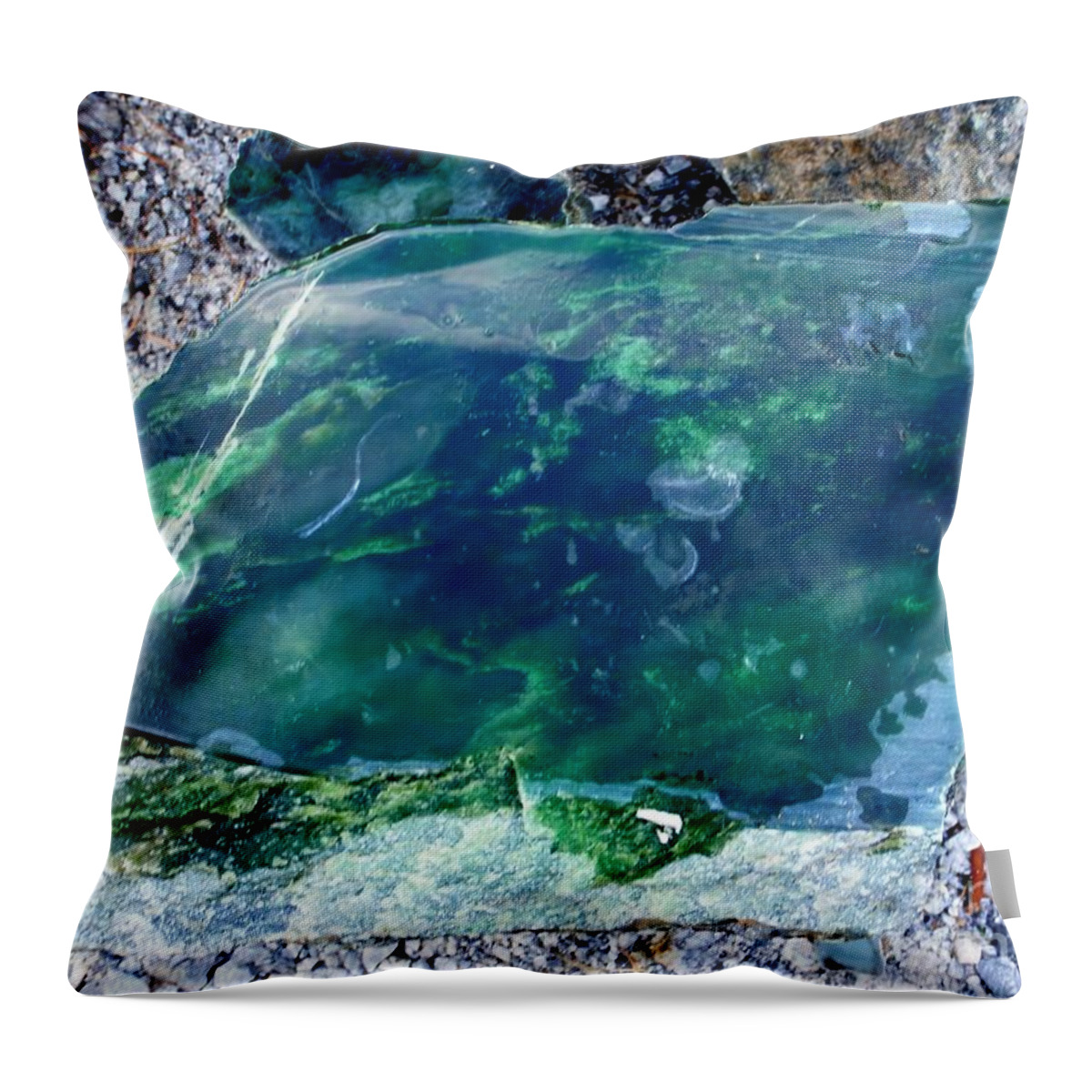 Jade Throw Pillow featuring the photograph Raw Jade Rock by Mary Deal