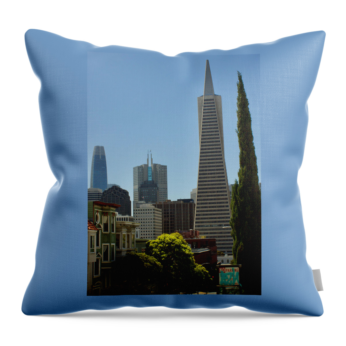 San Francisco Throw Pillow featuring the photograph Reaching For The Sky by Dan Twomey