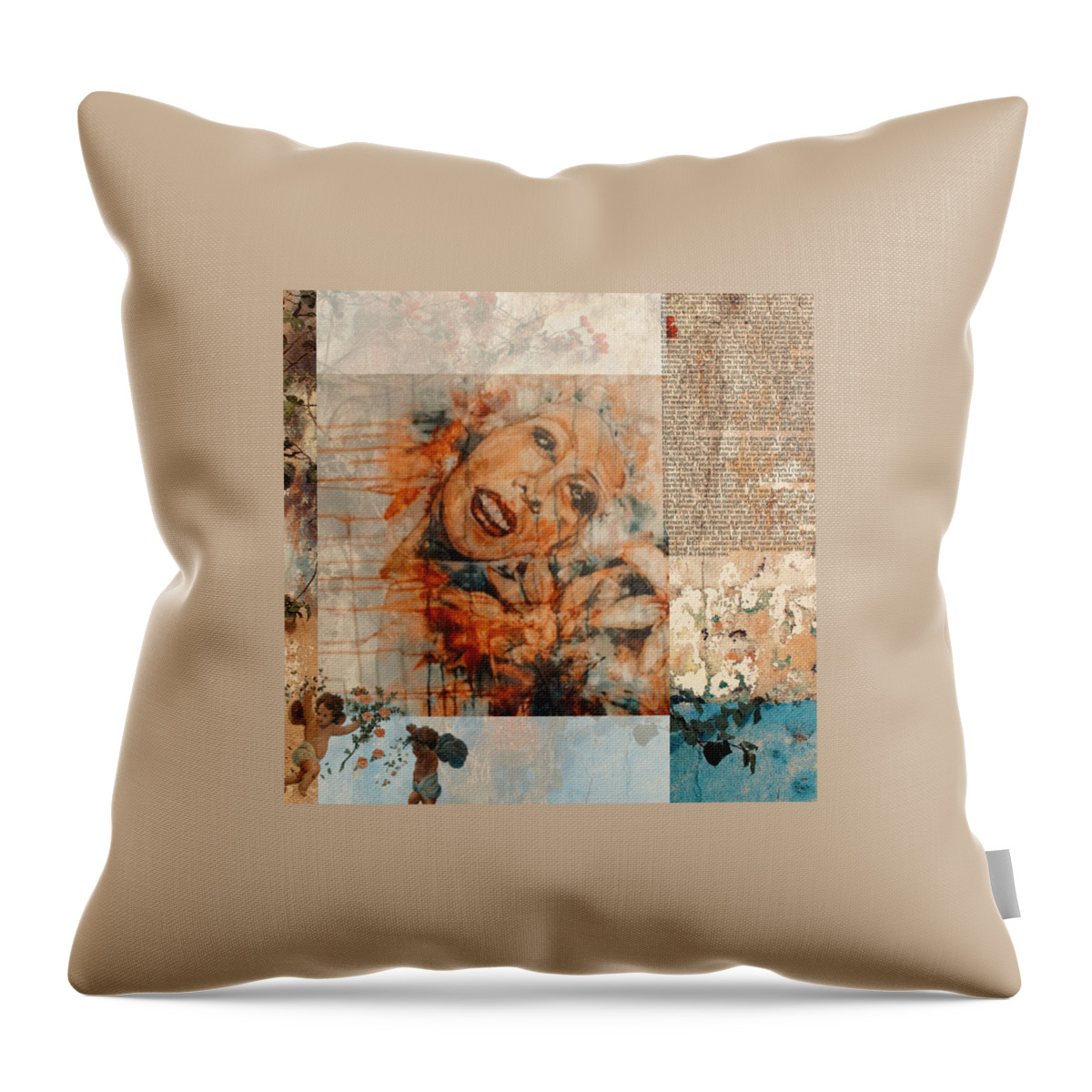  Throw Pillow featuring the painting Read All About It by Try Cheatham