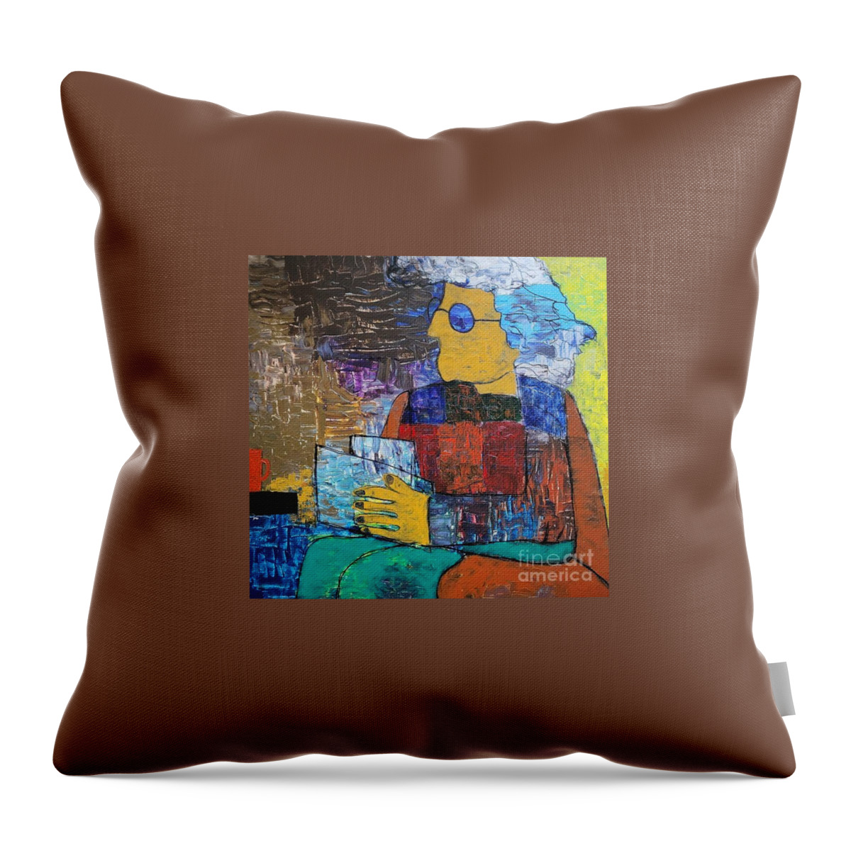  Throw Pillow featuring the painting Reading the Menu by Mark SanSouci