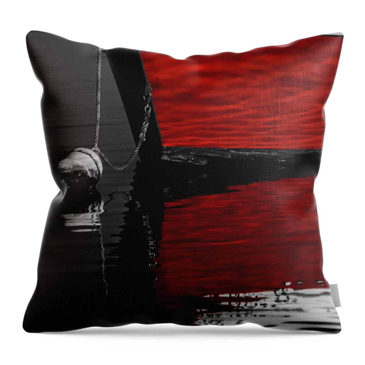 Red Boat Throw Pillow featuring the photograph Red Boat 2 by Darius Aniunas