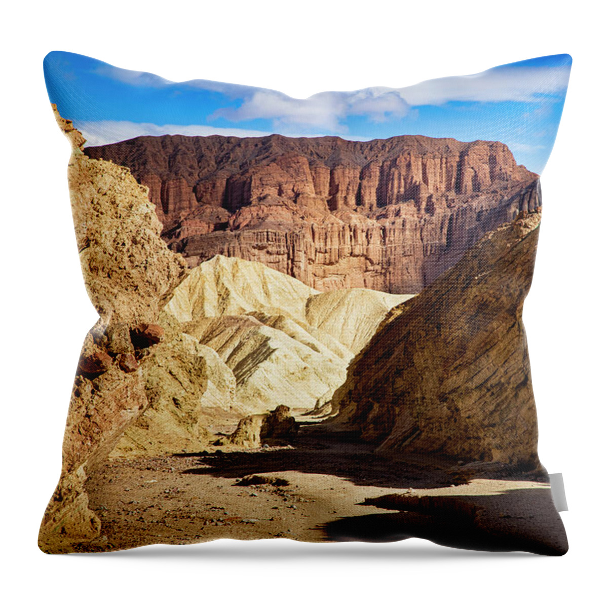 Hiking Throw Pillow featuring the photograph Red Cathedral from Golden Canyon by Mike Lee