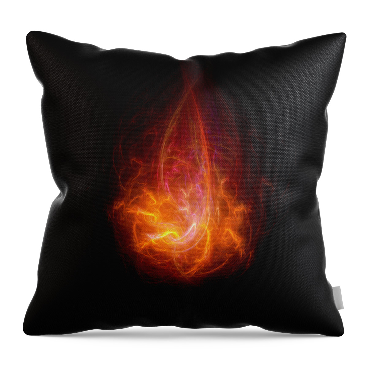 Rick Drent Throw Pillow featuring the digital art Red Flame by Rick Drent