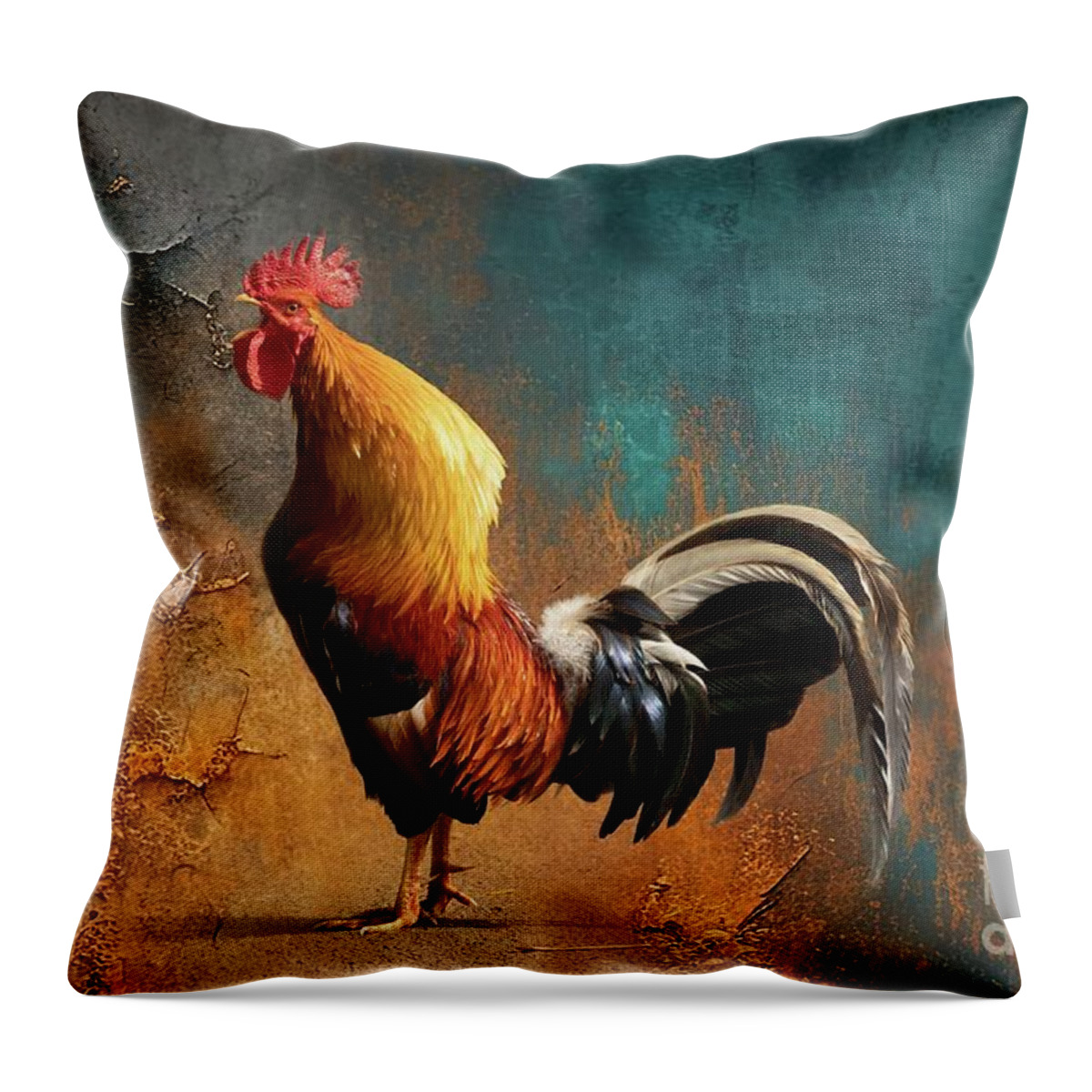 Red Junglefowl Throw Pillow featuring the photograph Red Junglefowl by Eva Lechner
