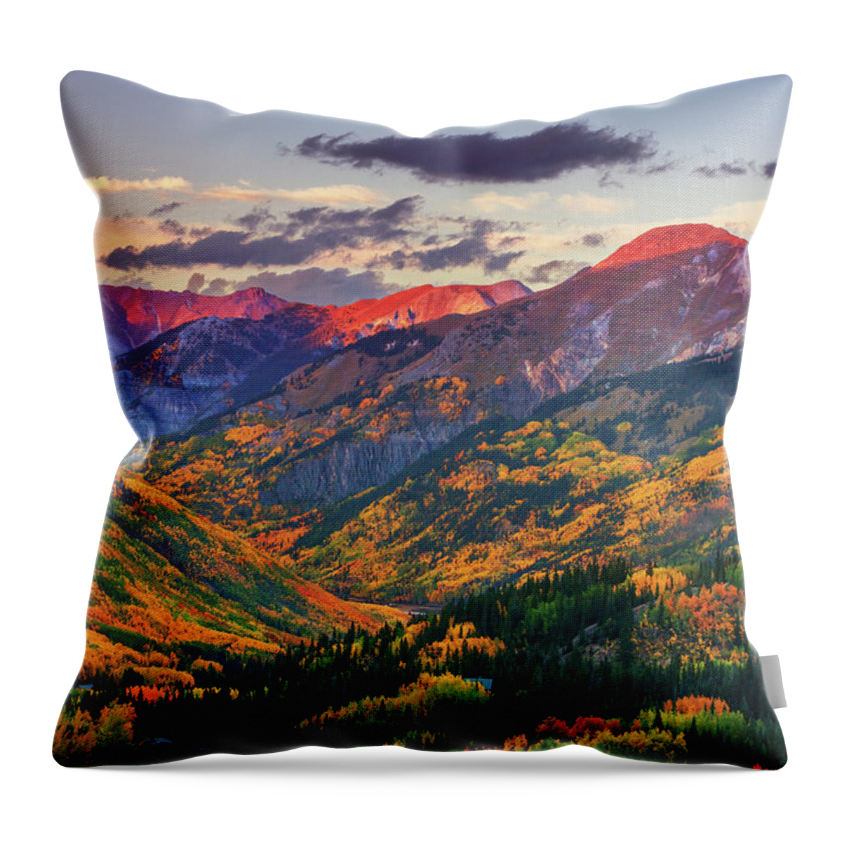 Colorado Throw Pillow featuring the photograph Red Mountain Pass Sunset by Darren White
