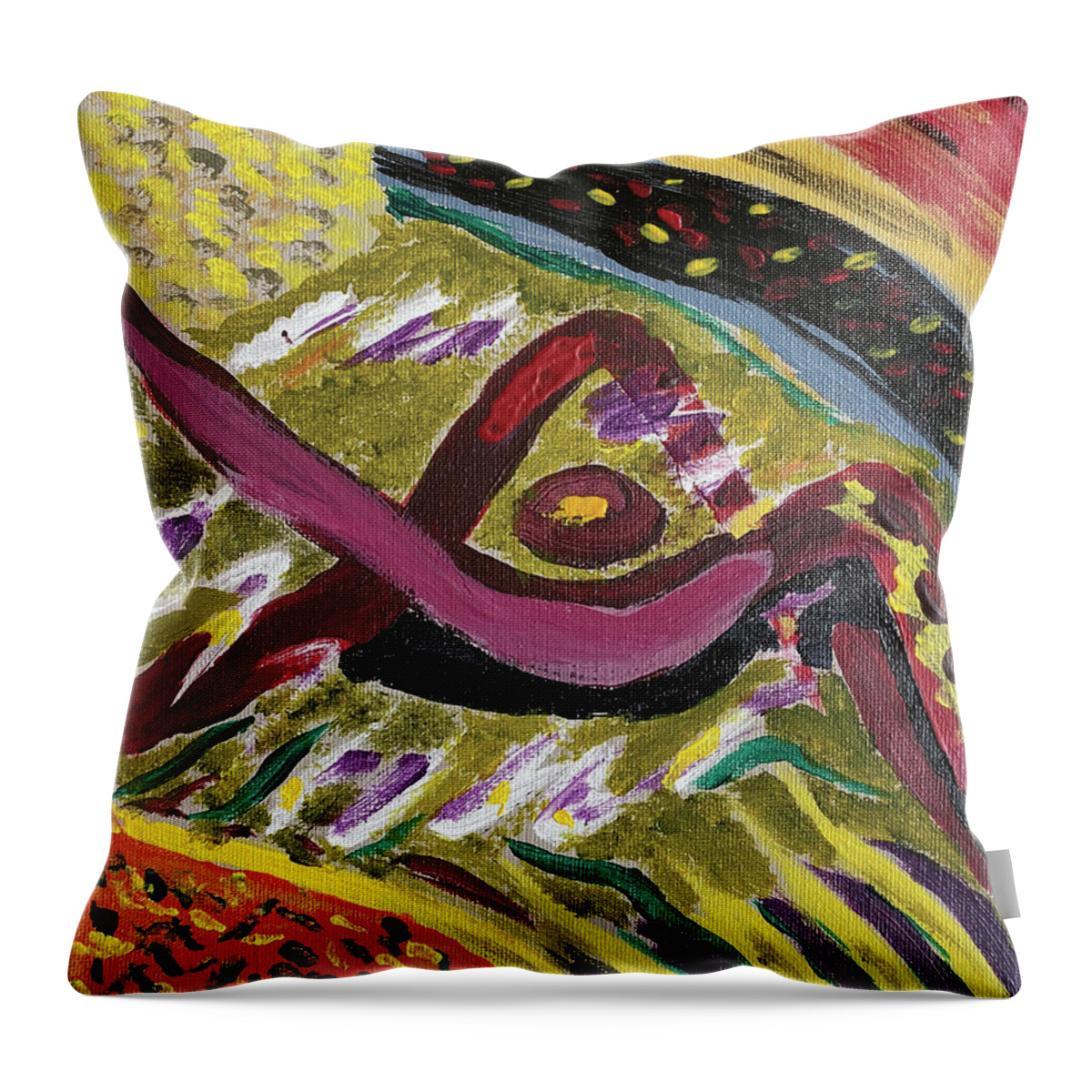 River Throw Pillow featuring the painting Red River Dancer by David Feder