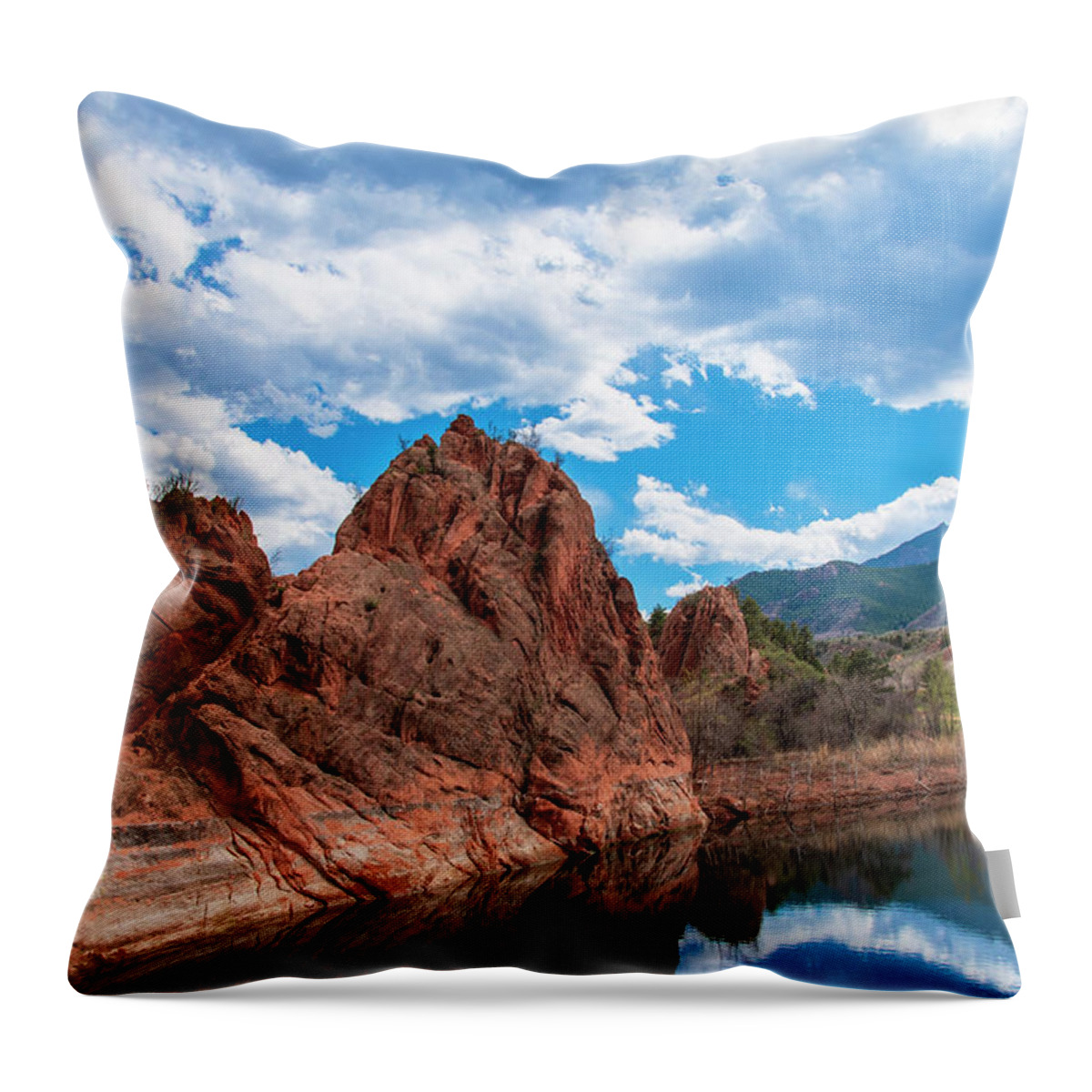Mountain Throw Pillow featuring the photograph Red Rock by William Pullaro Jr