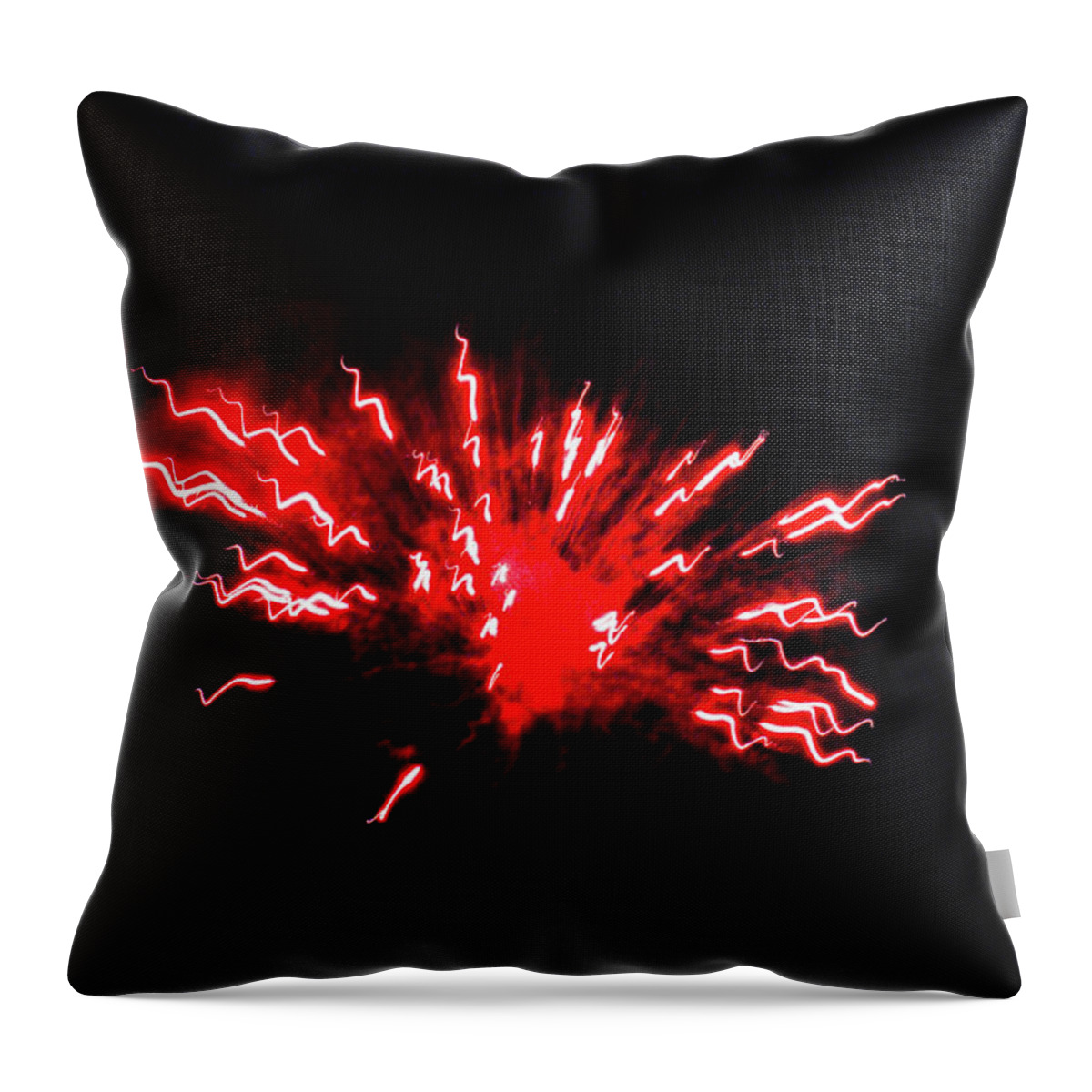 Fireworks Throw Pillow featuring the photograph Red Shocker Firework Explosion by Ed Williams