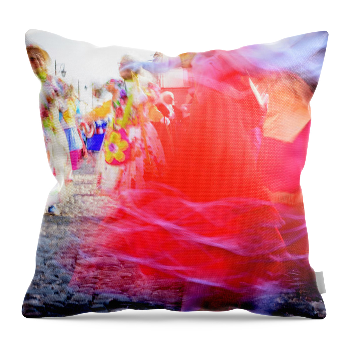 Central America Throw Pillow featuring the photograph Red skirt by Lucy Brown