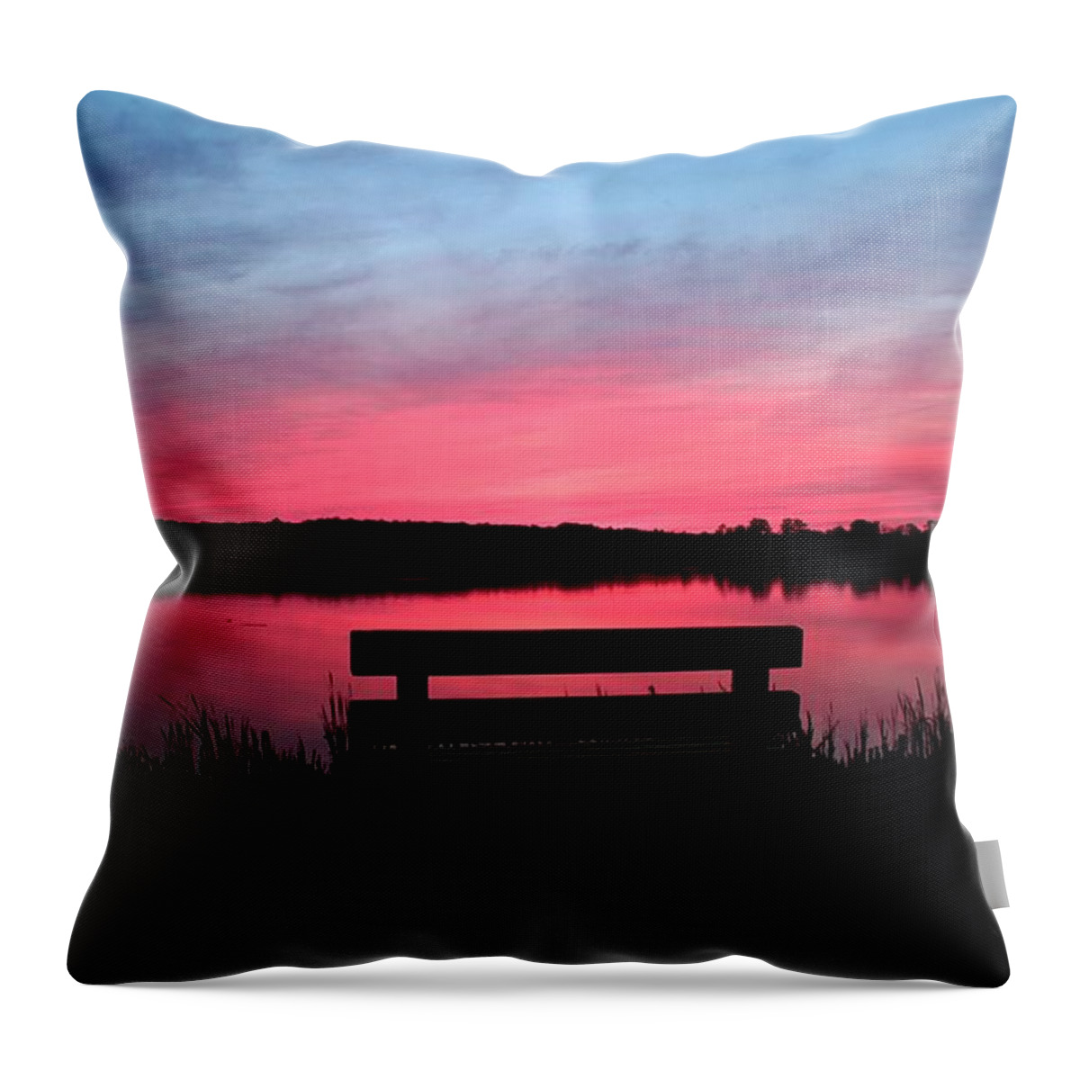 Sunset Throw Pillow featuring the photograph Red Sky Sunset by Mary Walchuck