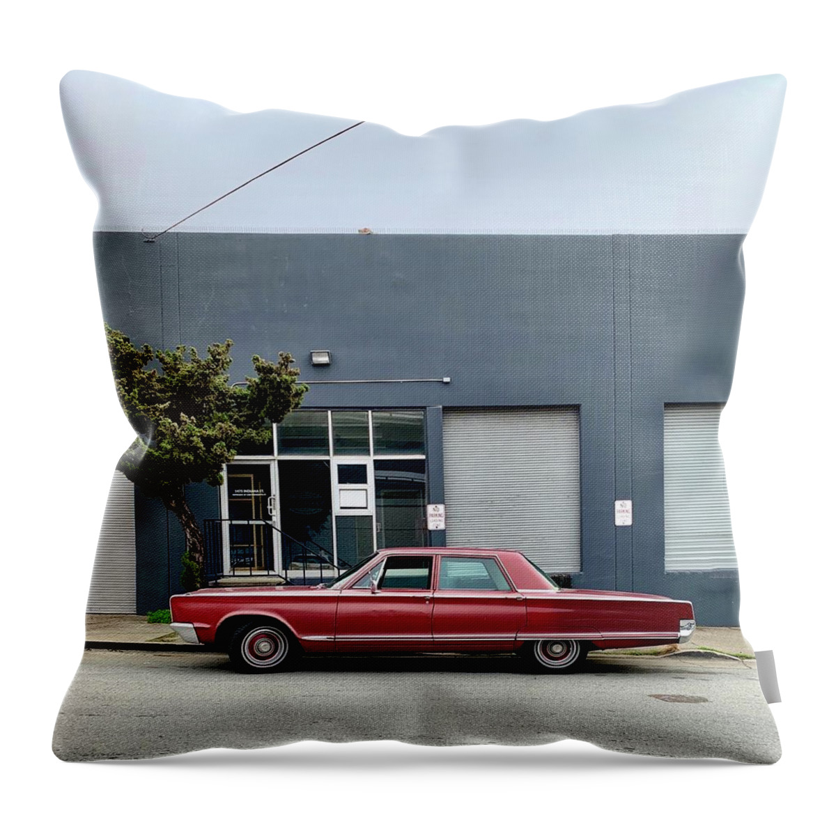  Throw Pillow featuring the photograph Red Vintage Car by Julie Gebhardt