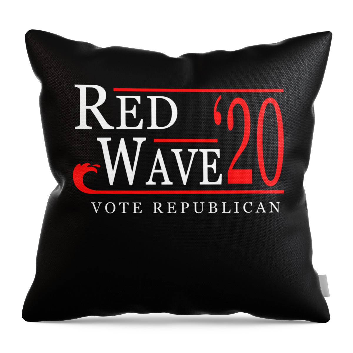 Funny Throw Pillow featuring the digital art Red Wave Vote Republican 2020 Election by Flippin Sweet Gear
