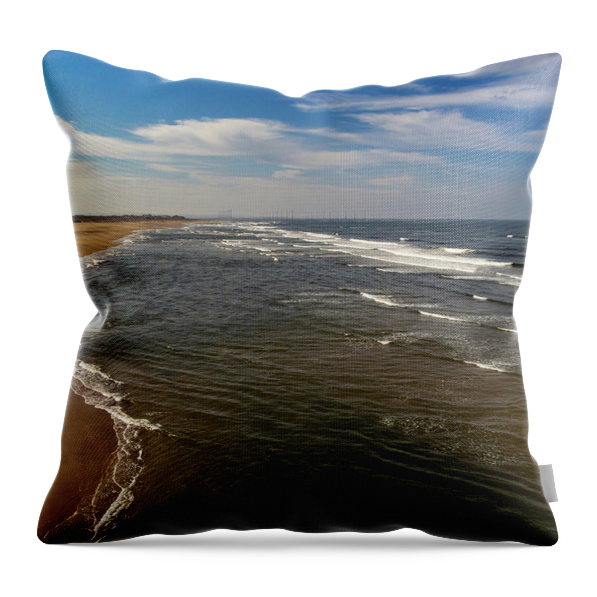 Coatham Sands Throw Pillow featuring the photograph Redcar from Marske beach by Gary Eason