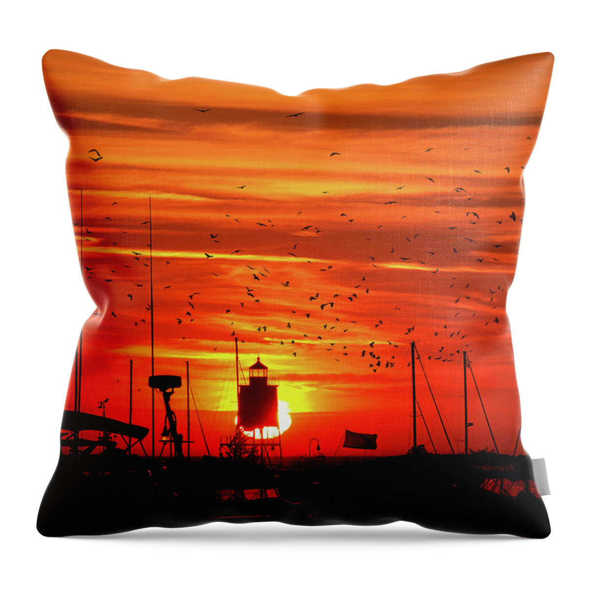 Reef Point Throw Pillow featuring the photograph Reef Point Sunrise by Scott Olsen
