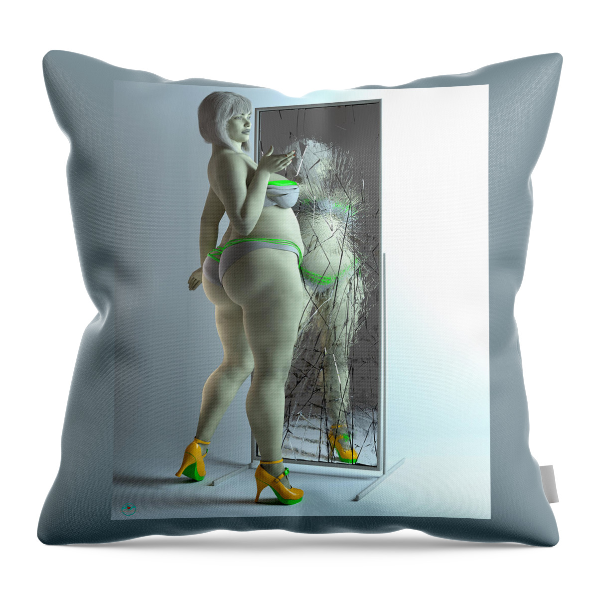 Female Throw Pillow featuring the digital art Reflection_002 by Williem McWhorter