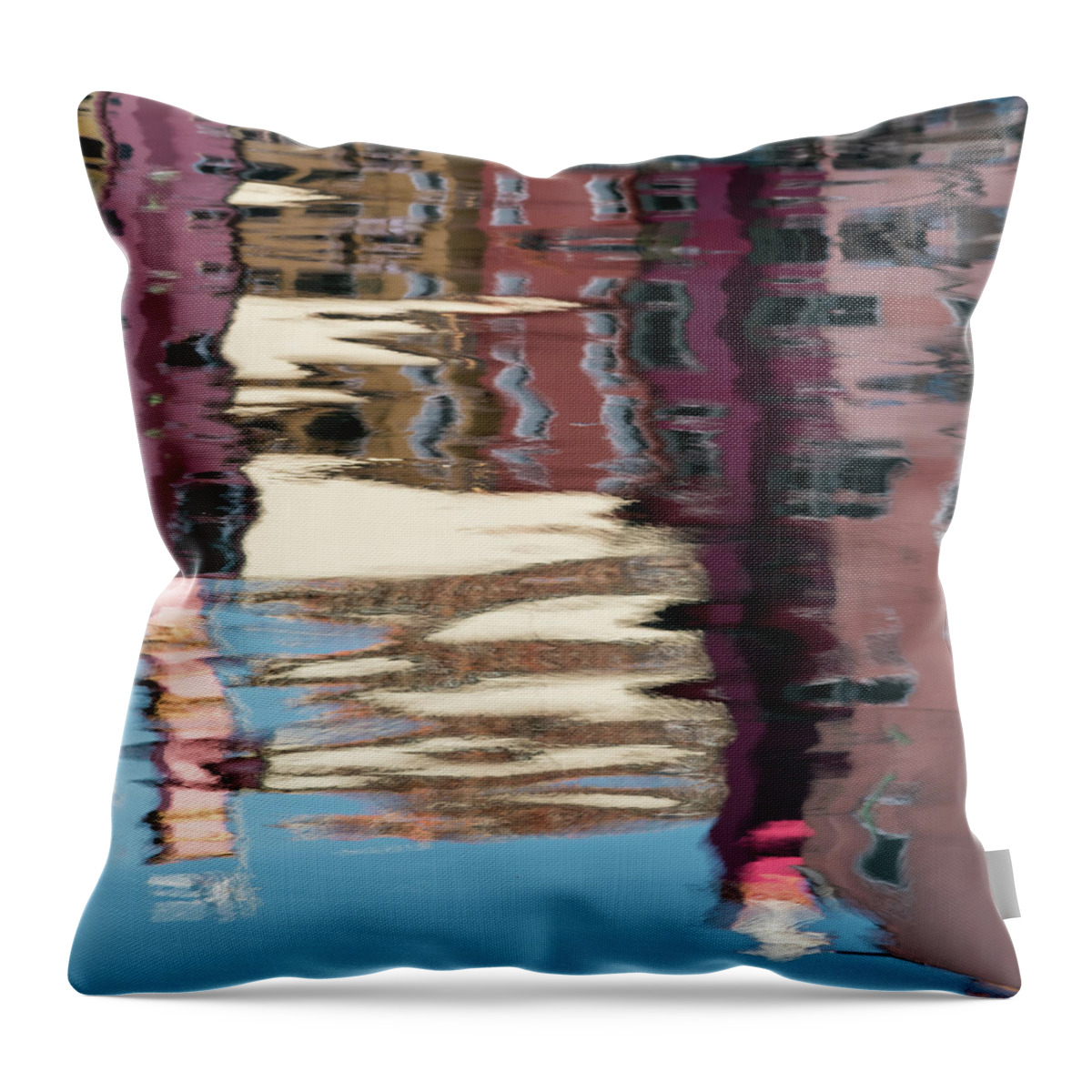 Italy Throw Pillow featuring the photograph Reflections, Burano, Venice, Italy by Sarah Howard