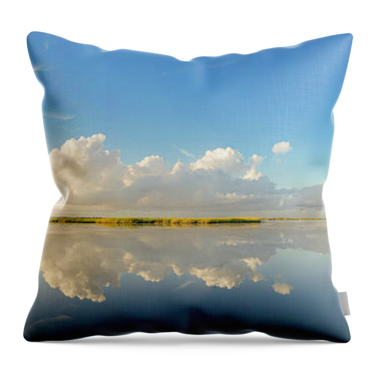 Clouds Throw Pillow featuring the photograph Reflections from Port Bay by Christopher Rice