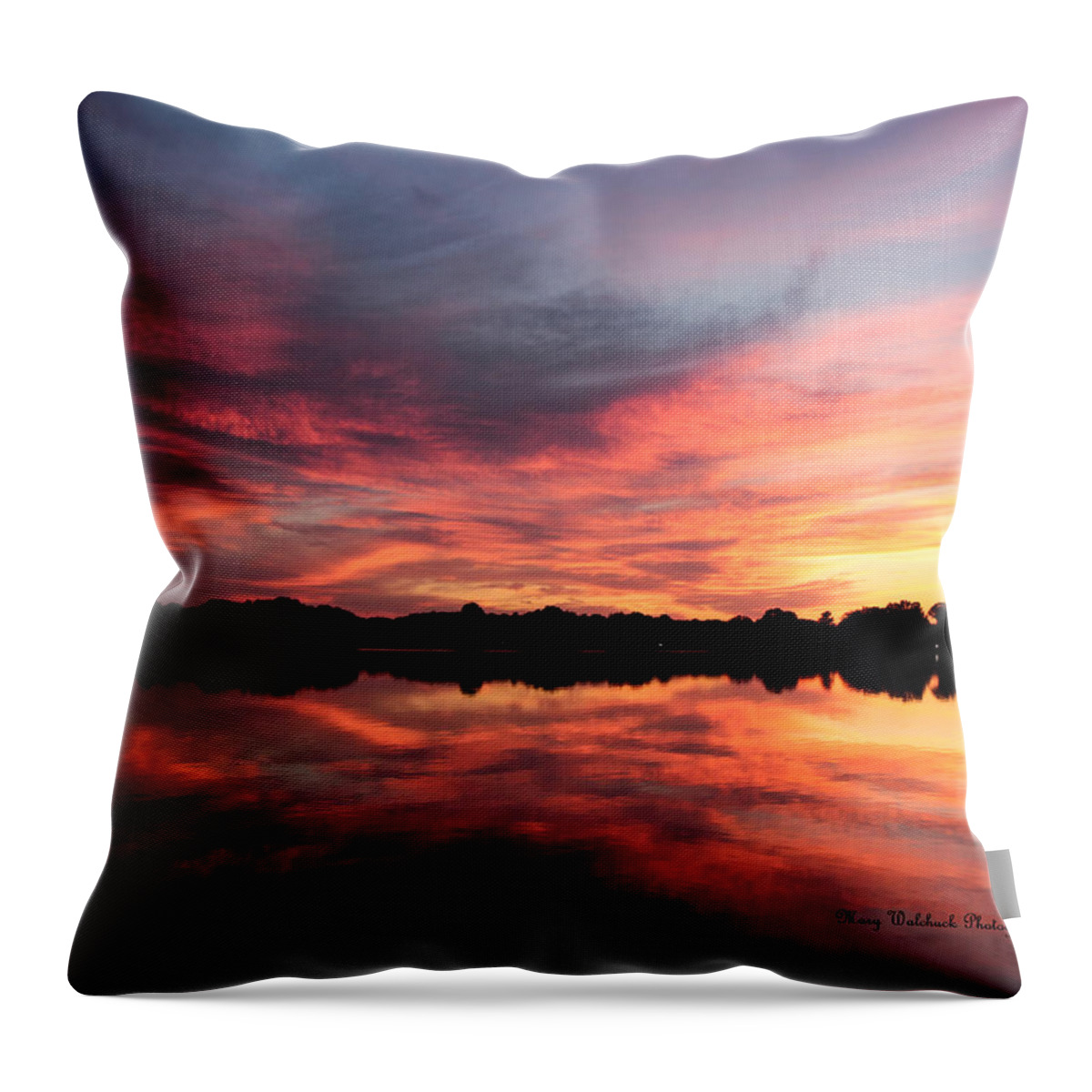 Landscape Throw Pillow featuring the photograph Reflections by Mary Walchuck