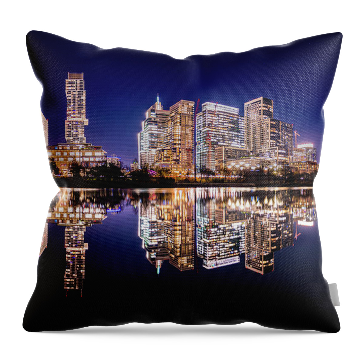 Austin Throw Pillow featuring the photograph Reflections Of Austin by Matthew Holdridge