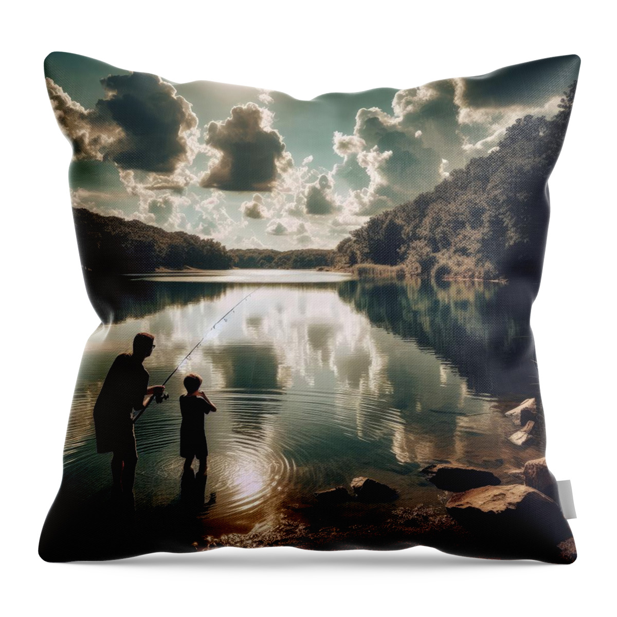 Man Throw Pillow featuring the photograph Reflections of Nature's Bond by Bill and Linda Tiepelman